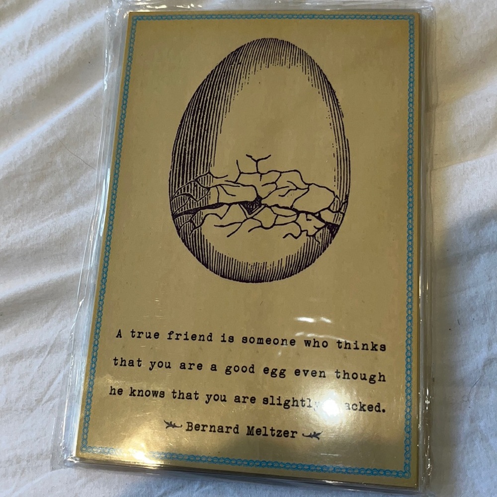 Set of 10 new postcards with fun cracked egg quote